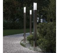 vidaXL Bollard Lights with Sensor&Outlet 3 pcs 110 cm Stainless Steel IP44