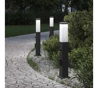 vidaXL Bollard Lights with Sensor&Outlet 3 pcs 50 cm Black IP44