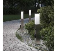 vidaXL Bollard Lights with Sensor&Outlet 3 pcs 50 cm Stainless Steel IP44