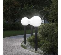 vidaXL Bollard Lights with Sensor&Outlet 3 pcs 80 cm Black IP44