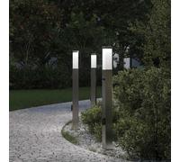 Bollard Lights with Sensor&Outlet 3 pcs 80 cm Stainless Steel IP44 vidaXL
