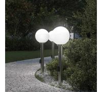 vidaXL Bollard Lights with Sensor&Outlet 3 pcs 80 cm Stainless Steel IP44