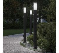 vidaXL Bollard Lights with Sensor&Outlet 3pcs 110 cm Stainless Steel IP44