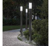 vidaXL Bollard Lights with Sensor&Outlet 3pcs 110 cm Stainless Steel IP44