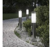 Bollard Lights with Sensor&Outlet 3pcs 50 cm Stainless Steel IP44 vidaXL