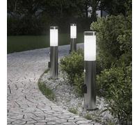 Bollard Lights with Sensor&Outlet 3pcs 50 cm Stainless Steel IP44 vidaXL