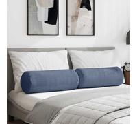 vidaXL Bolster Pillows 2 pcs Blue Ø 25 x 70 cm Corduroy Fabric