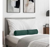vidaXL Bolster Pillows 2 pcs Dark Green Ø 15 x 40 cm Corduroy Fabric