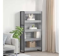 vidaXL Book Cabinet 2 pcs Grey Sonoma 80 x 30 x 155 cm Engineered Wood