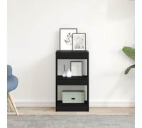 VidaXL Book Cabinet 2-Tier 40 X 30 X 71.5 Cm Engineered Wood Black Oak
