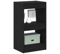 Bookshelf Black Oak 40x30x71.5cm Engineered Wood 2-Shelf Cube Slim Storage