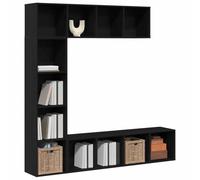 vidaXL Bookcases 3 pcs Black Oak 36 x 30 x 143 cm Engineered wood