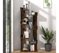 vidaXL Book Cabinet 48x25.5x140 cm Smoked Oak Engineered Wood
