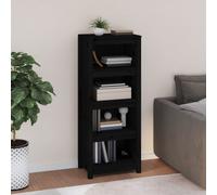 vidaXL Book Cabinet Black 50x35x125.5 cm Solid Wood Pine UK NEW
