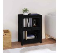 vidaXL Book Cabinet Black 50x35x68 cm Solid Wood Pine UK HOT