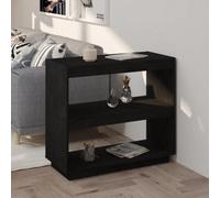 Vidaxl Book Cabinet Black 80X35X71 Cm Solid Pinewood