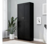 Vidaxl Book Cabinet Black 82.5X30.5X185.5 Cm Engineered Wood