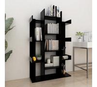 Vidaxl Book Cabinet Black 86X25.5X140 Cm Engineered Wood