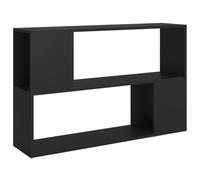 vidaXL Book Cabinet Black Engineered Wood Bookcase Room Divider Standing Shelf