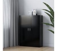 vidaXL Book Cabinet Black Engineered Wood Bookshelf Bookcase Storage Sideboard
