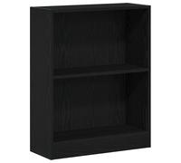 Book Cabinet Black Oak Engineered Wood 60 x 24 x 76 cm Slim Modern Storage Shelf