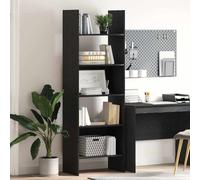 vidaXL Book Cabinet Black Oak 60 x 35 x 180 cm Engineered Wood