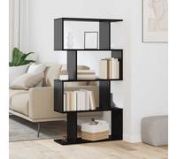 Book Cabinet Black Oak 70x24x129cm Engineered Wood 4 Shelves Freestanding Modern
