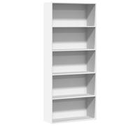 vidaXL 5 Shelf White Tall Bookcase - Size: 189 x 30 x 80cm - Wilko