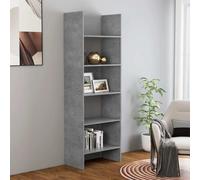 vidaXL Book Cabinet Concrete Grey 60x35x180 cm Engineered Wood UK HOT