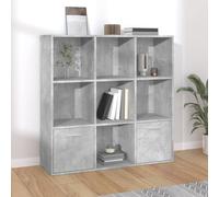 vidaXL Book Cabinet Concrete Grey 98x30x98 cm Engineered Wood