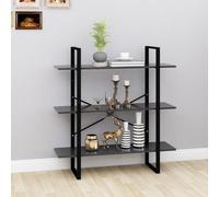 vidaXL Book Cabinet Grey Engineered Wood Organiser Bookcase Standing Shelf