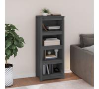 Vidaxl Book Cabinet Grey 50X35X125.5 Cm Solid Wood Pine, Grey