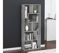 Vidaxl Book Cabinet Grey Sonoma 67X24X161 Cm Engineered Wood