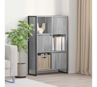 vidaXL Book Cabinet Grey Sonoma 68 x 30 x 108.5 cm Engineered Wood