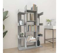 Vidaxl Book Cabinet Grey Sonoma 86X25.5X140 Cm Engineered Wood Book Cabinets