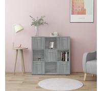 (Grey sonoma) vidaXL Book Cabinet Engineered Wood Book Rack Organiser Stand Multi Colours