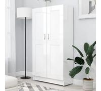 Vidaxl Book Cabinet High Gloss White 82.5X30.5X150 Cm Engineered Wood