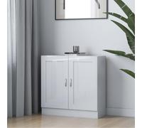 vidaXL Book Cabinet High Gloss White Chipboard Bookshelf Bookcase Storage Rack