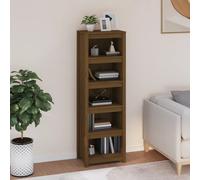 Vidaxl Book Cabinet Honey Brown 50X35X154 Cm Solid Wood Pine, Brown