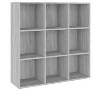 vidaXL Book Cabinet Living Room Storage Chest Bookcase File Cabinet Book Rack Privacy Screen Storage Organiser Book Shelf Grey Sonoma