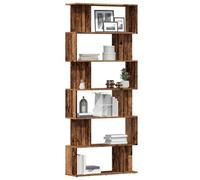 vidaXL 12 Shelf Old Wood Bookcase - Size: 192 x 80 x 24cm - Brown - Wilko