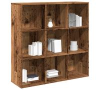 vidaXL 9 Shelf Old Wood Bookcase - Size: 97.5 x 29 x 98cm - Brown - Wilko