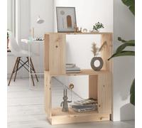 Vidaxl Book Cabinet/Room Divider 51X25X70 Cm Solid Wood Pine, Brown