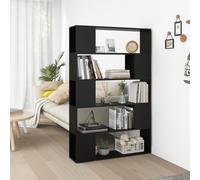 vidaXL Book Cabinet Room Divider Black 100x24x155 cm Engineered Wood