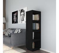 vidaXL Book Cabinet/Room Divider Black 40x35x135 cm Solid Pinewood