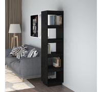 Book Cabinet/Room Divider Black 40x35x167 cm Solid Wood Pine