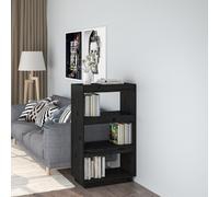 Vidaxl Book Cabinet/Room Divider Black 60X35X103 Cm Solid Wood Pine