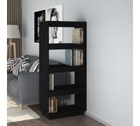 vidaXL Book Cabinet/Room Divider Black 60x35x135 cm Solid Pinewood