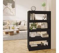 Vidaxl Book Cabinet/Room Divider Black 80X30X135 Cm Engineered Wood