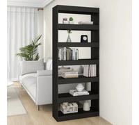 Vidaxl Book Cabinet/room Divider Black 80X30X198 Cm Engineered Wood Book Cabinets